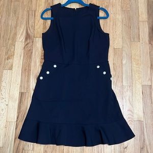 Sleeveless navy dress with pearl detail, LOFT